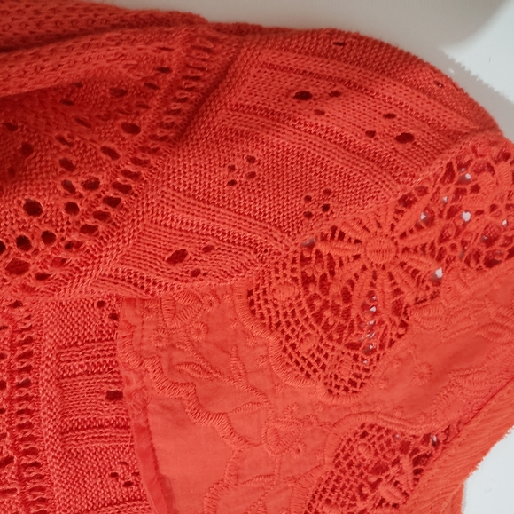 🦊 Free people once upon a time crochet knit bell sleeve top - Picture 12 of 14